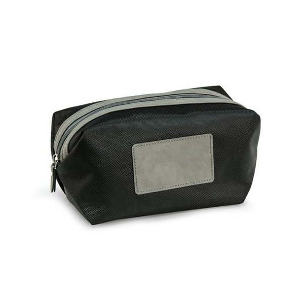 Bey Berk International Bey-Berk International UC116G Black Ballistic Nylon & Grey Accents Travel Dopp Kit UC116G